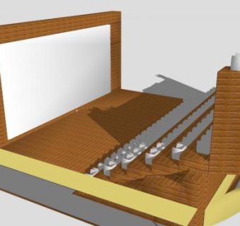 影院椅背躺椅SU模型下载_sketchup草图大师SKP模型