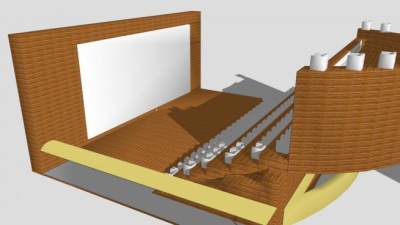 影院椅背躺椅SU模型下载_sketchup草图大师SKP模型