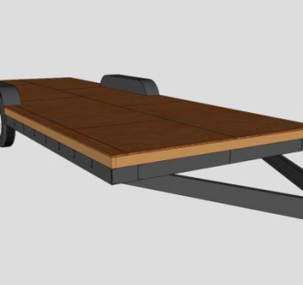 木板拖车SU模型下载_sketchup草图大师SKP模型