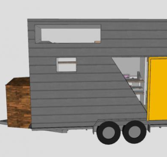 房车拖车SU模型下载_sketchup草图大师SKP模型