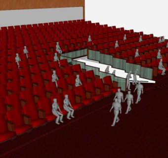 电影院靠背椅子SU模型下载_sketchup草图大师SKP模型