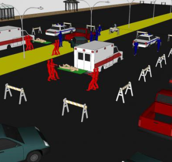 交通事故挡车围杆SU模型下载_sketchup草图大师SKP模型