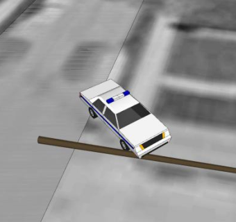 警车撞上电线杆SU模型下载_sketchup草图大师SKP模型