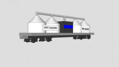 洒水半挂车SU模型下载_sketchup草图大师SKP模型