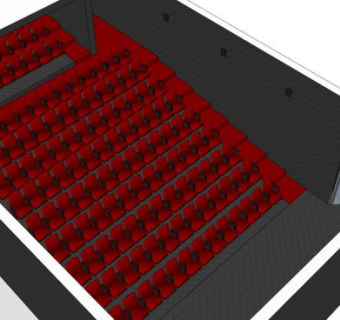 电影院室躺椅SU模型下载_sketchup草图大师SKP模型