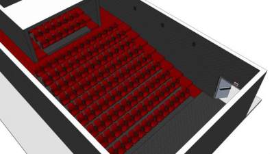电影院室躺椅SU模型下载_sketchup草图大师SKP模型