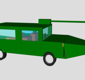 绿色行驶车辆SU模型下载_sketchup草图大师SKP模型
