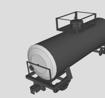洒水半挂轨道车SU模型下载_sketchup草图大师SKP模型