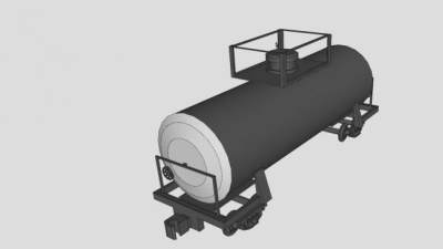洒水半挂轨道车SU模型下载_sketchup草图大师SKP模型
