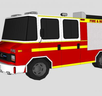 紧急抢险消防车SU模型下载_sketchup草图大师SKP模型