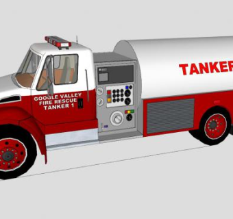 消防救援运水车SU模型下载_sketchup草图大师SKP模型