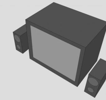 电视扬声器SU模型下载_sketchup草图大师SKP模型