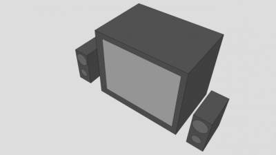 电视扬声器SU模型下载_sketchup草图大师SKP模型