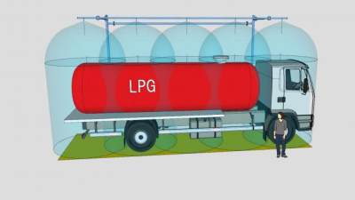 洒水罐车和喷头SU模型下载_sketchup草图大师SKP模型
