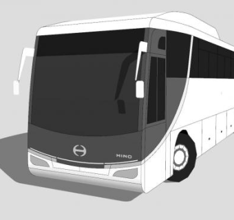 日野旅游巴士SU模型下载_sketchup草图大师SKP模型