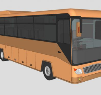 多轴公共汽车SU模型下载_sketchup草图大师SKP模型