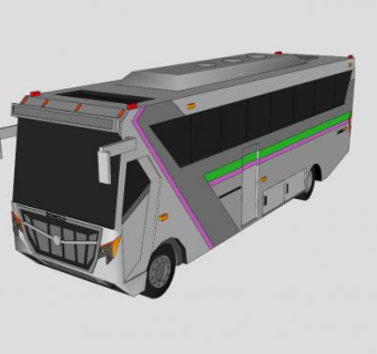 印度旅游巴士SU模型下载_sketchup草图大师SKP模型