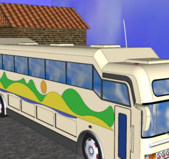 观光巴士SU模型下载_sketchup草图大师SKP模型