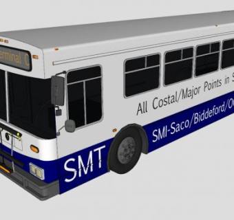 缅因州过境巴士SU模型下载_sketchup草图大师SKP模型