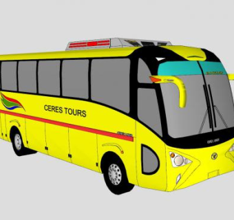 旅游客车SU模型下载_sketchup草图大师SKP模型