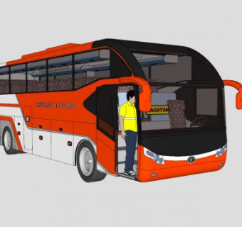 乡村旅游巴士SU模型下载_sketchup草图大师SKP模型