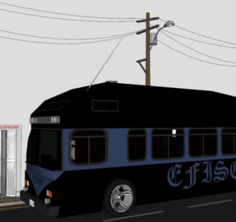 旅游巴士SU模型下载_sketchup草图大师SKP模型