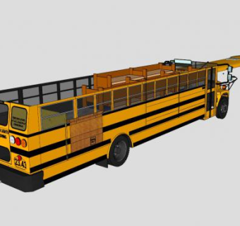 旅游巴士和内部构造SU模型下载_sketchup草图大师SKP模型