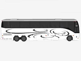 白色公共汽车SU模型下载_sketchup草图大师SKP模型