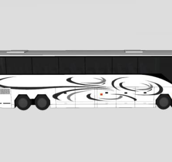 白色公共汽车SU模型下载_sketchup草图大师SKP模型