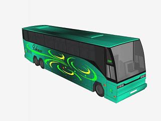 绿色公共汽车SU模型下载_sketchup草图大师SKP模型