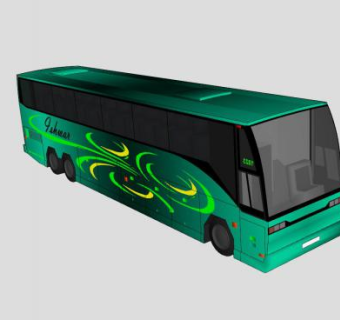 绿色公共汽车SU模型下载_sketchup草图大师SKP模型