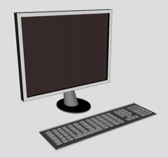台式计算机SU模型下载_sketchup草图大师SKP模型