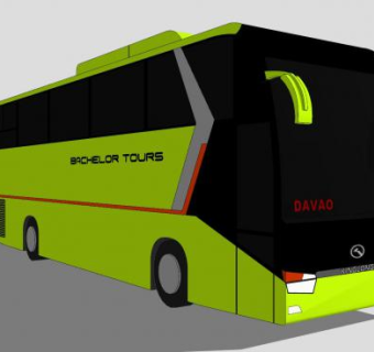 金龙龙威客车SU模型下载_sketchup草图大师SKP模型