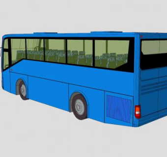 蓝色公共汽车SU模型下载_sketchup草图大师SKP模型
