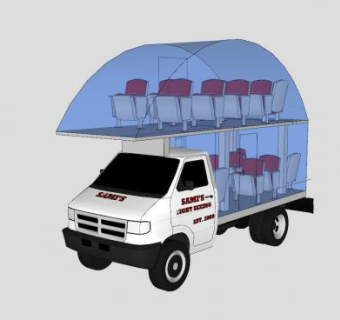 双层观光巴士SU模型下载_sketchup草图大师SKP模型