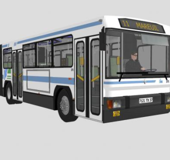 加长型旅游客车SU模型下载_sketchup草图大师SKP模型