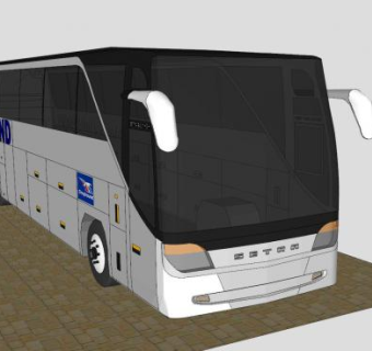 灰狗长途巴士SU模型下载_sketchup草图大师SKP模型