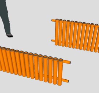 钢管式暖气片SU模型下载_sketchup草图大师SKP模型