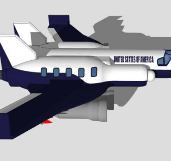 总统运输飞机SU模型下载_sketchup草图大师SKP模型