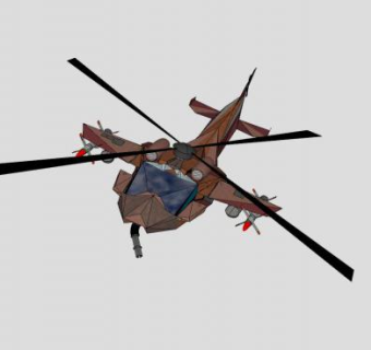 空战直升机SU模型下载_sketchup草图大师SKP模型