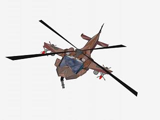 空战直升机SU模型下载_sketchup草图大师SKP模型