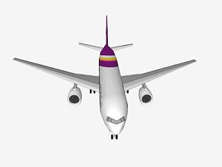 泰国航空波音777客机SU模型下载_sketchup草图大师SKP模型