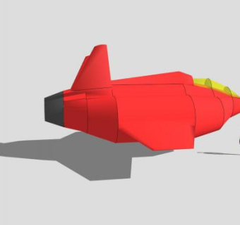 红色电子战飞机SU模型下载_sketchup草图大师SKP模型