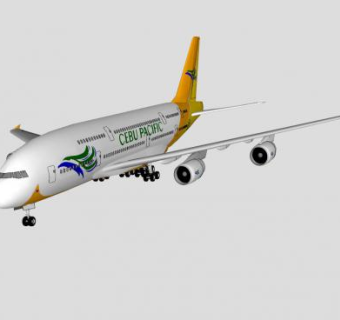 宿务太平洋航空A380客机SU模型下载_sketchup草图大师SKP模型