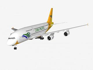 宿务太平洋航空A380客机SU模型下载_sketchup草图大师SKP模型