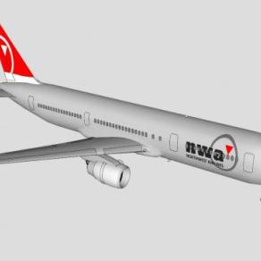 西北航空波音757客机SU模型下载_sketchup草图大师SKP模型