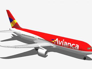 哥伦比亚航空波音787客机SU模型下载_sketchup草图大师SKP模型