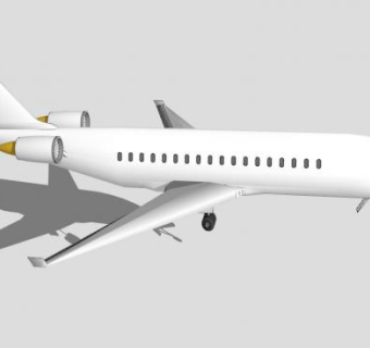 庞巴迪喷气式飞机SU模型下载_sketchup草图大师SKP模型