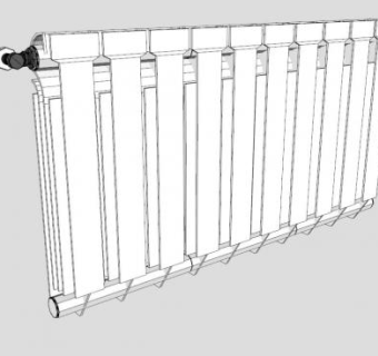钢制白色暖气片SU模型下载_sketchup草图大师SKP模型