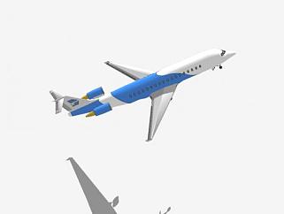 庞巴迪CRJ-100喷气飞机SU模型下载_sketchup草图大师SKP模型